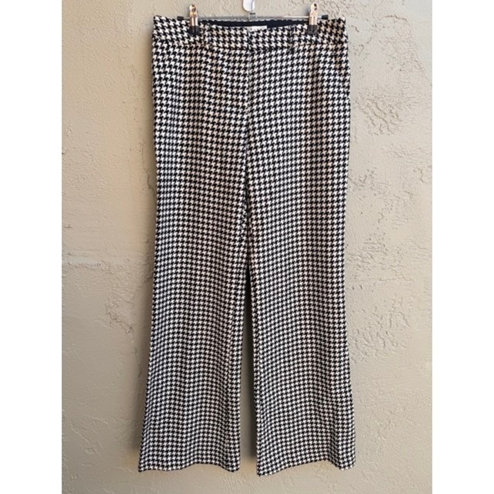 Trina Turk Womens Black White Houndstooth Pants Academia Office Mod Tailored - Picture 4 of 7